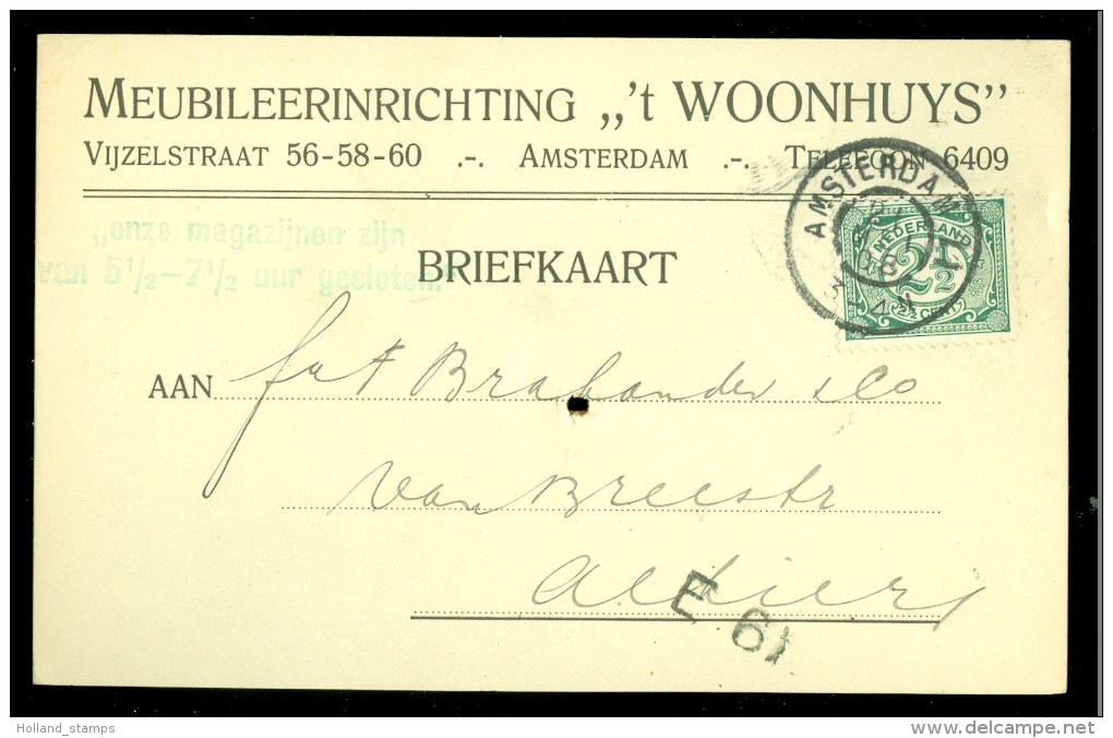 HANDGESCHREVEN BRIEFKAART Uit 1908 Van LOKAAL AMSTERDAM  (9840g) - Covers & Documents