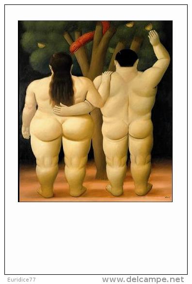 Fernando Botero Postcard (1) - Adam And Eve, 1998 - Size:15x10 Cm. Aprox. - Peintures & Tableaux