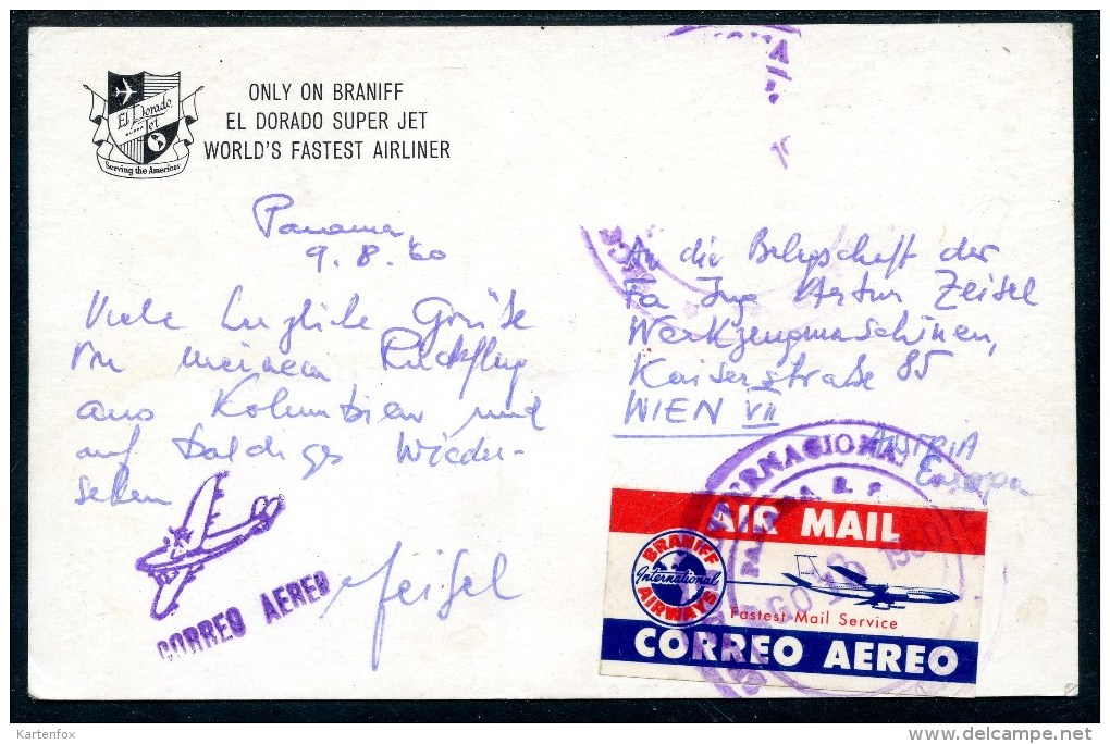 Braniff International Airways, Boeing 707 - 227, Correo Aereo, Air Mail, Panama, 9.8.1960 - 1946-....: Moderne