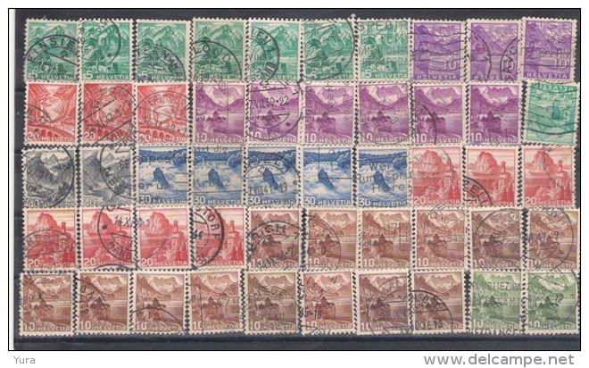 Lot 116  Switzerland Collection  1934,36,38,39,48  Landscapes 50 Different - Lotes/Colecciones