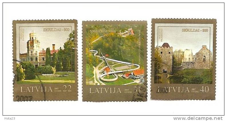 LATVIA-Sigulda-800-churc And Bobsley Track 2007 Used Full Set - Letland