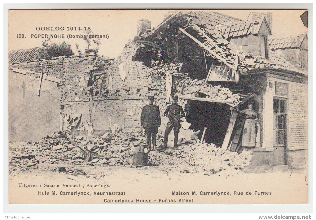 Poperinge, Poperinghe, Oorlog 1914-18, Huizen In De Veurnestraat, M Camerlynck (pk22426) - Poperinge