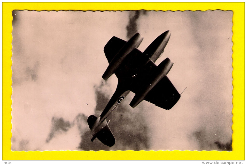 Carte Photo AVION Gloster METEOR GEVECHTS-VLIEGTUIG FIGHTING PLANE War Plane Fighter Militaire Military Aircraft  4125 - 1946-....: Moderne