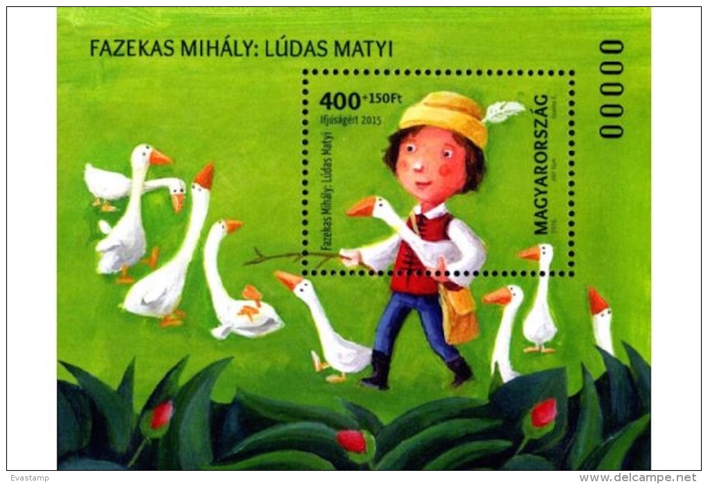 HUNGARY - 2015. Souvenir Sheet - Youth - Fairy Tale By Mihaly Fazekas  MNH!!! - Ungebraucht