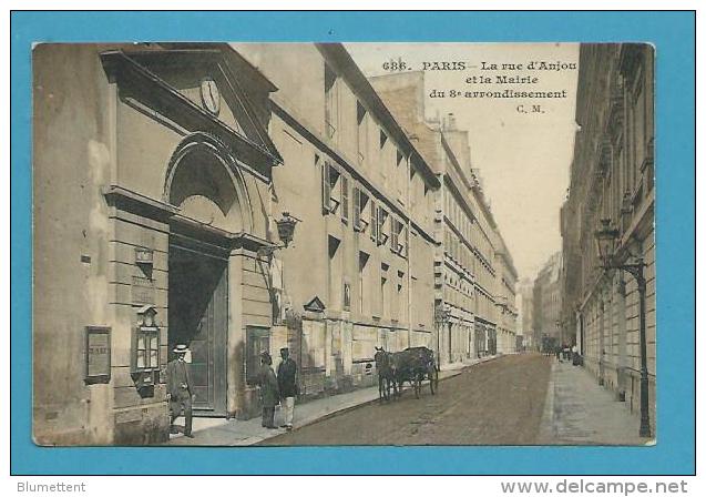 CPA 686 Rue D'Anjou Et La Mairie Du 8ème Arrondissement - Arrondissement: 08