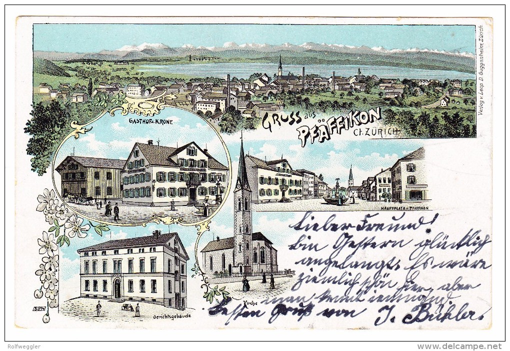 AK ZH Pfäffikon Gruss Aus Litho Guggenheim Ges. 14.8.1907 - Pfäffikon