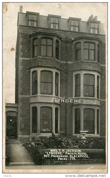 Royaume-Uni - Angleterre - Lancashire - Blackpool - Mrs. T. H. Jackson - Lyndene Private Hotel 307 Promenade - état - Blackpool