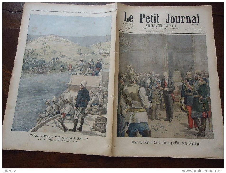 Du 30 Juin 1895 - Le Petit Journal Supplément Illustré - Madagascar, Prise De Mevatanana - Remise Du Collier De Saint-An - 1850 - 1899