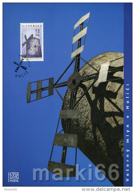 Slovakia - 2013 - Technical Moniments - Windmill In Holich - FDS (first Day Sheet) - Brieven En Documenten