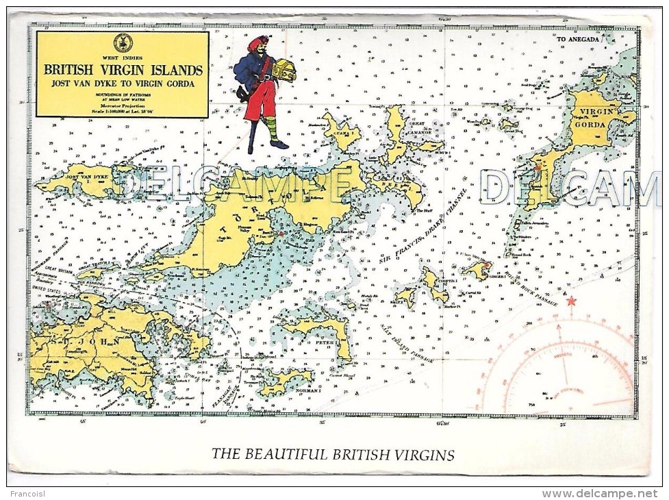 The Beautiful British Virgins. Carte Marine. - Vierges (Iles), Britann.