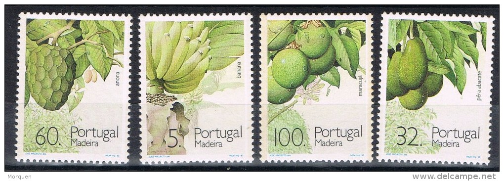 Serie Sellos PORTUGAL 1990. Frutas, Fruits, Mi Num 175-178 ** - Alimentación