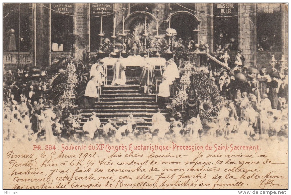 Carte PR. 294 - Souvenir Du XIe Congrès Eucharistique - Procession Du Saint-Sacrement - 1902 - Perwez