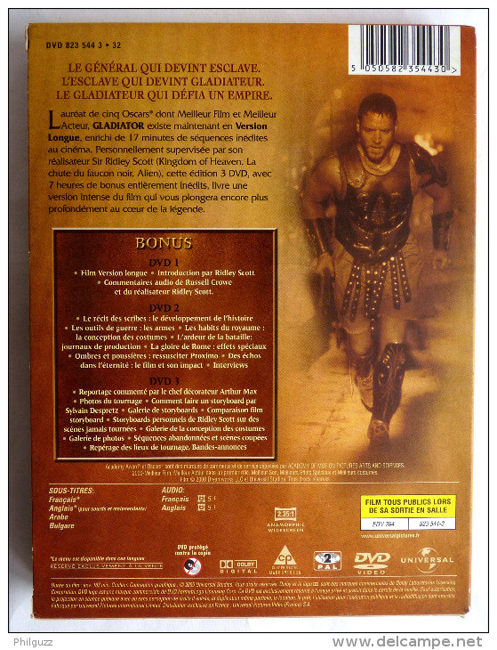 Russell Crowe Ridley Scott GLADIATOR Version Longue COLLECTOR - Geschichte