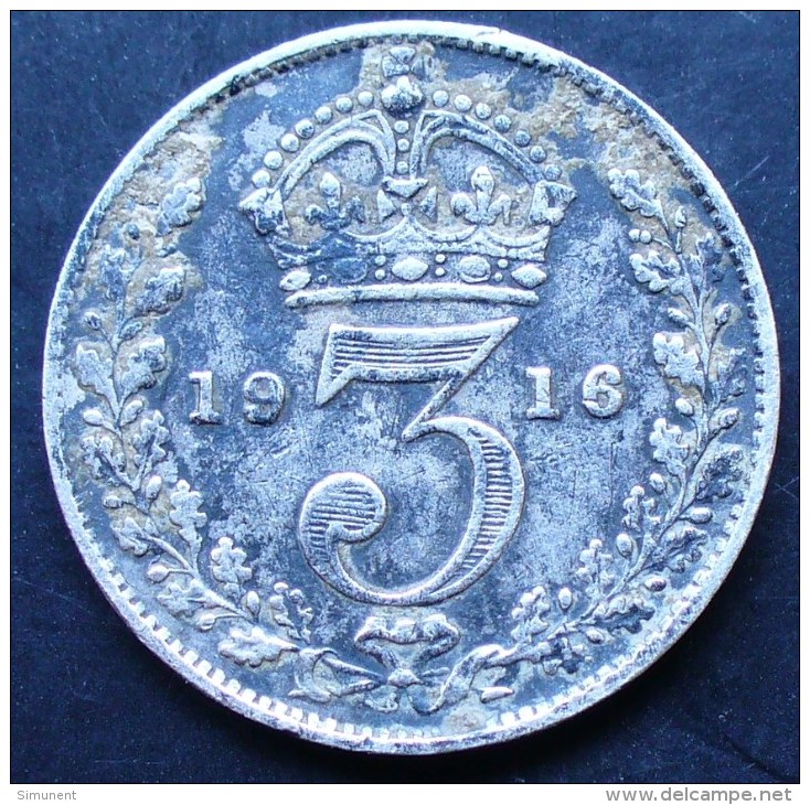 3 PENCE ARGENT GEORGES V 1916 - Andere & Zonder Classificatie