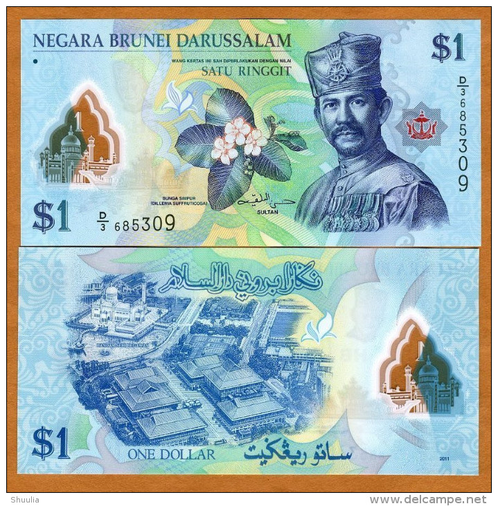 Brunei 1 Dollars 2011 Pick 35 UNC - Brunei