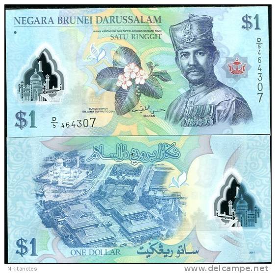 BRUNEI 1 RINGGIT 2011 P NEW POLYMER UNC - Brunei