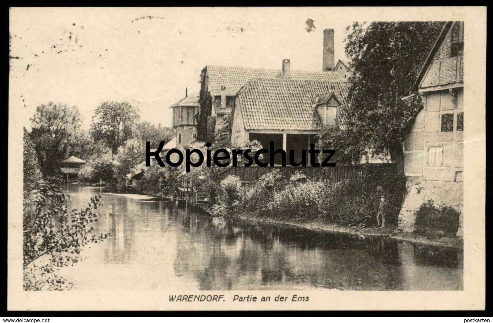 ALTE POSTKARTE WARENDORF PARTIE AN DER EMS TEXT ÜBER DAS VERHALTEN DER FRANZSIKANER MÖNCHE AK Ansichtskarte Cpa Postcard - Warendorf