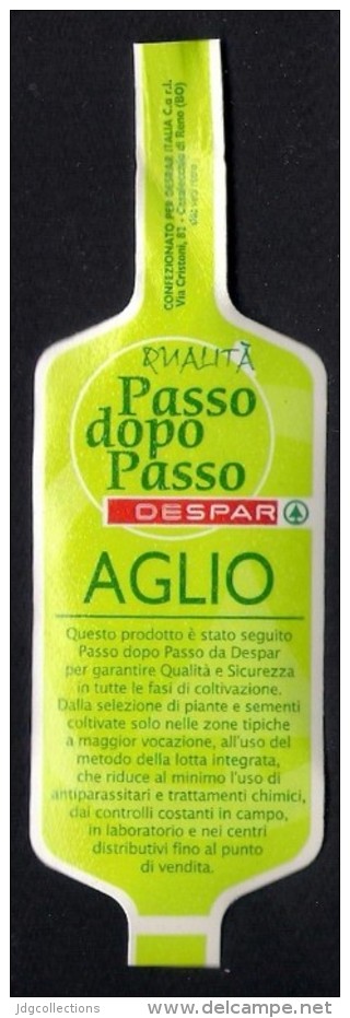 # AGLIO DESPAR Italy Garlic Tag (type 3) Balise Etiqueta Anhänger Cartellino Vegetables Gemüse Legumes Ail  Verduras - Fruits & Vegetables