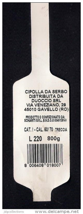 # CIPOLLA DI TROPEA SCHIARITI Italy Tag Balise Etiqueta Anhänger Cartellino Oignon Zwiebel OnionLegume Gemuse Vegetables - Fruits & Vegetables