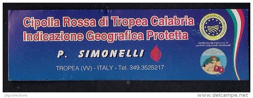 # CIPOLLA ROSSA DI TROPEA Italy Tag Balise Etiqueta Anhänger Cartellino Oignon Zwiebel OnionLegume Gemuse Vegetables - Fruits & Vegetables