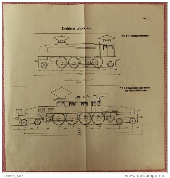 Österreich Ca. 1913  -  5 X Techn. Zeichnung / Diagramme  -  Elektrische Lokomotiven / Fahrschaubilder Schnellzugfahrt - Eisenbahnverkehr