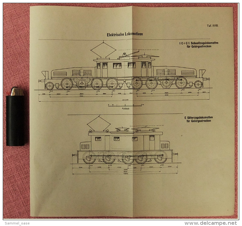 Österreich Ca. 1913  -  5 X Techn. Zeichnung / Diagramme  -  Elektrische Lokomotiven / Fahrschaubilder Schnellzugfahrt - Eisenbahnverkehr