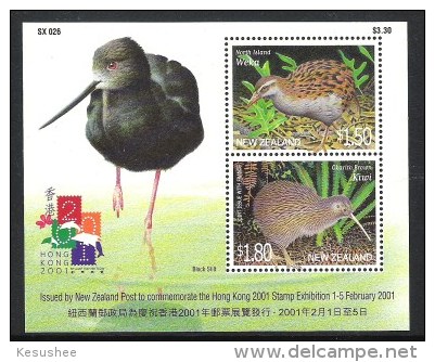 NEUSEELAND - NZ 2001 INTERNATIONALE EXPO HONG KONG (VÖGEL) Mi BLOCK 118** - Unused Stamps