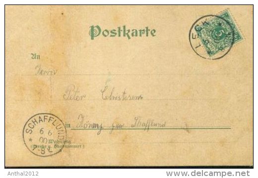 Rarität Kind Mit Sektflasche Gruss Aus Leck 5.6.1900 Leck Nach Schafflund 6.6.00 - Taferelen En Landschappen