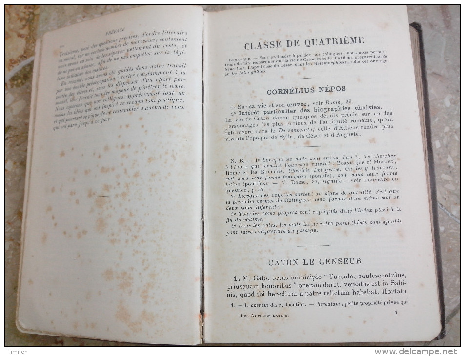 LES AUTEURS LATINS DU PROGRAMME Sauf ENEÏDE BORNECQUE LEROUGE PITOU YRONDELLE 1913 CLASSE DE QUATRIEME ET TROISIEME A - Livres Anciens