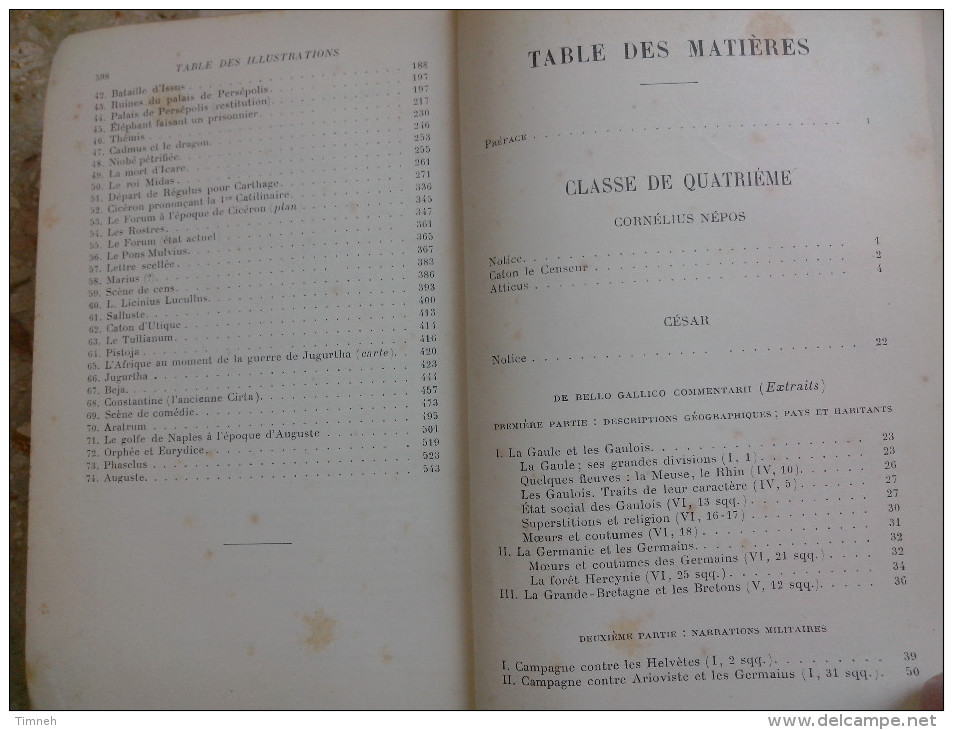 LES AUTEURS LATINS DU PROGRAMME sauf ENEÏDE BORNECQUE LEROUGE PITOU YRONDELLE 1913 CLASSE DE QUATRIEME ET TROISIEME A