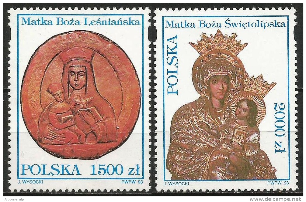 Poland 1993 Mi 3465-66 MNH Depictions Of The Virgin Mary (Complete Set) - Neufs