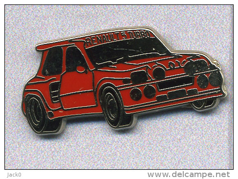 Pin´s  Sport  Automobile, Rallye, RENAULT  5  Turbo  Rouge  Signé  Logomobile - Rallye