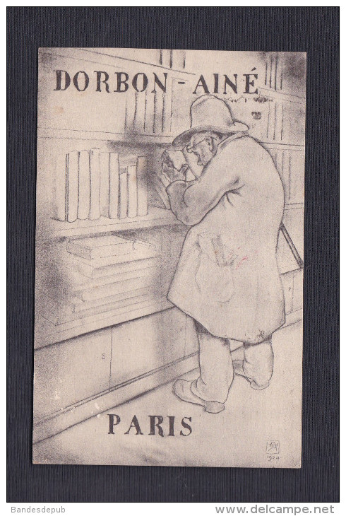 Paris 9è - Carte Illustrée Signée Publicitaire Librairie Dorbon Aine 19 Boulevard Haussmann ( Bibliophile ) - Distrito: 09