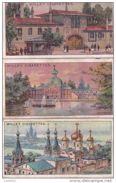 CHROMO-CIGARETTES-WILLS-GEMS OF RUSSIAN ARCHITECTURE-LOT OF 3 PIECES-LOOK AT 2 SCANS-LITTLE PRICE ! ! ! - Wills