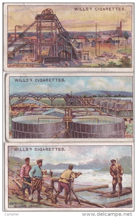 CHROMO-CIGARETTES-WILLS-MINING-LOT OF 3 PIECES-LOOK AT 2 SCANS-LITTLE PRICE ! ! ! - Wills