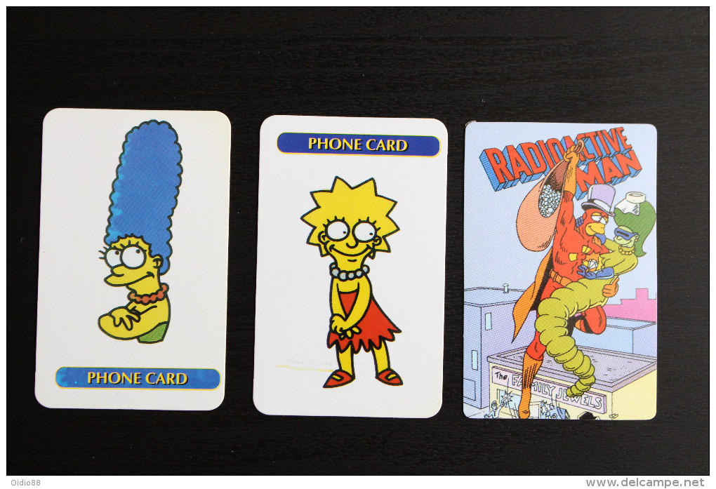 I Simpson 3 Schede Telefoniche Phone Card Americane Lisa Marge Uomo Radioattivo - Other - America