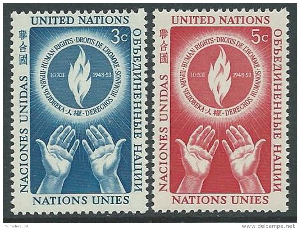 1953 NAZIONI UNITE ONU NEW YORK DIRITTI DELL'UOMO MNH ** - VA51 - Nuovi