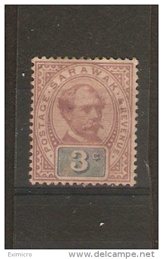 SARAWAK 1888 - 1897 3c SG 10 MOUNTED MINT Cat £9 - Sarawak (...-1963)