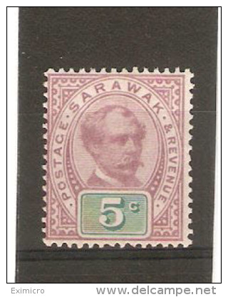 SARAWAK 1888 - 1897 5c SG 12 LIGHTLY MOUNTED MINT Cat £35 - Sarawak (...-1963)