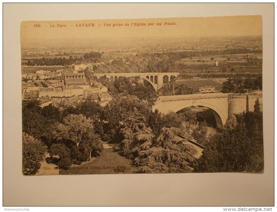 Carte Postale - LAVAUR (81) - Vue Prise De L'Eglise Sur Les Ponts (163/1000) - Lavaur