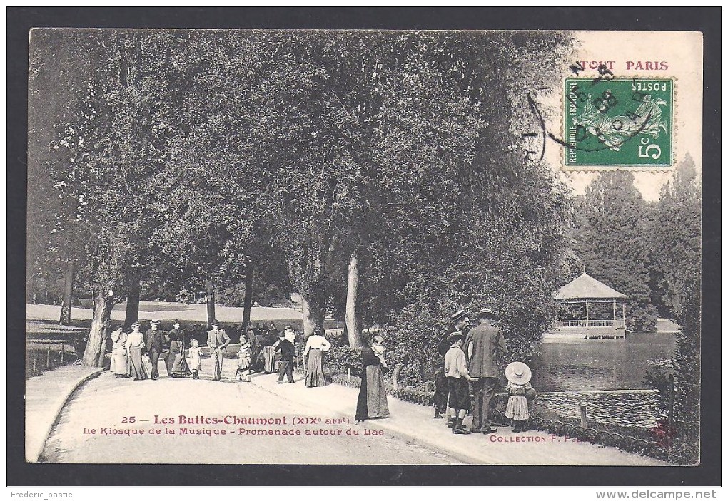 TOUT PARIS -  XIX E - Les Buttes Chaumont - Le Kiosque De La Musique - Promenade Autour Du Lac - Arrondissement: 19