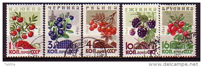 RUSSIA / RUSSIE - 1964 - Baies  - 5v Obl. - Used Stamps