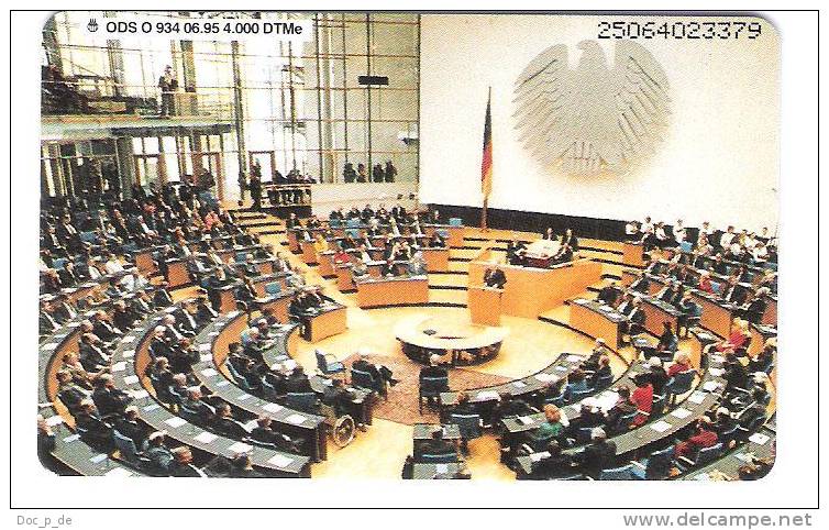 Deutschland - O 934  06/95 - 50 Jahre Deutschland - Neubau Deutscher Bundestag - O-Series: Kundenserie Vom Sammlerservice Ausgeschlossen