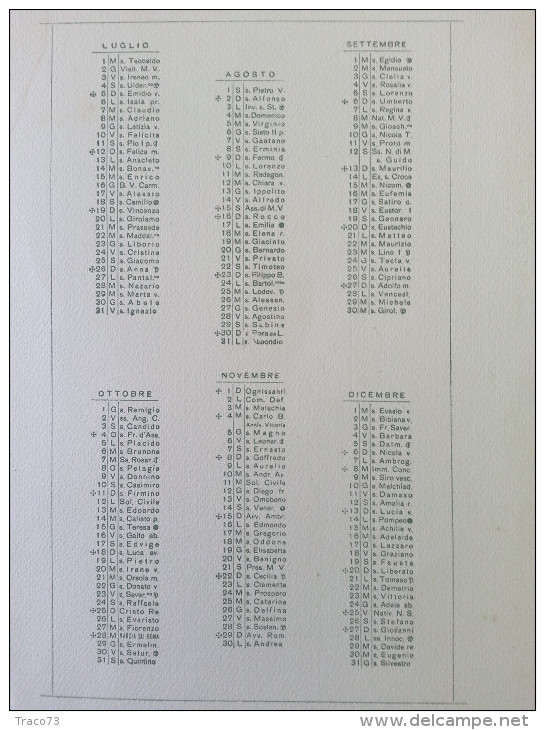 6° REGGIMENTO FANTERIA " AOSTA "  /  CALENDARIO  ANNO 1936 _ Formato 25 x 35,5 cm.