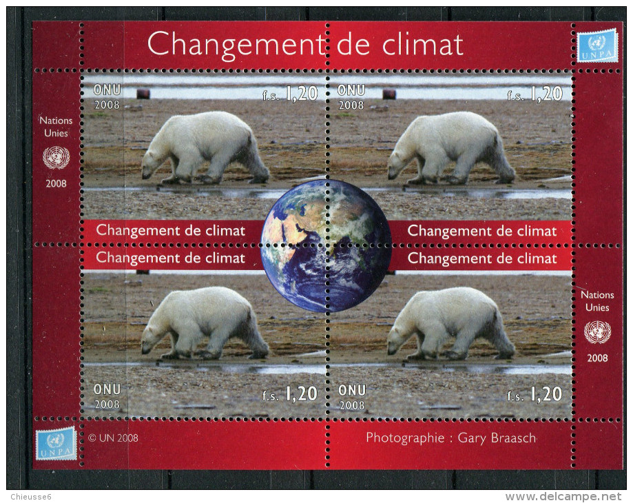 (cl 6 - P.31)  Nations Unies - Genève** N° 616 à 619 (ref. Michel Au Dos) - Changement De Climat. Ours Polaire  - - Neufs