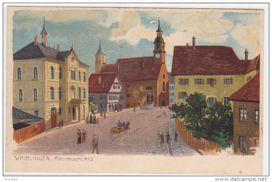 Germany - Waiblingen - Rathausplatz - Litho - Waiblingen