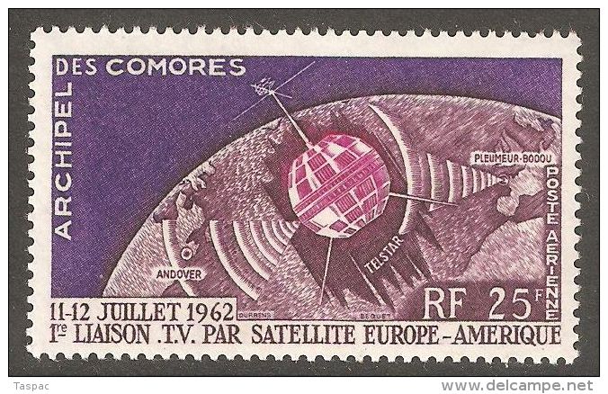 Comoro Islands 1962 Mi# 51 ** MNH - Telstar Issue / Space - Unused Stamps