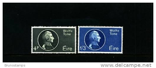 IRELAND/EIRE - 1964  WOLFE TONE   SET MINT NH - Unused Stamps