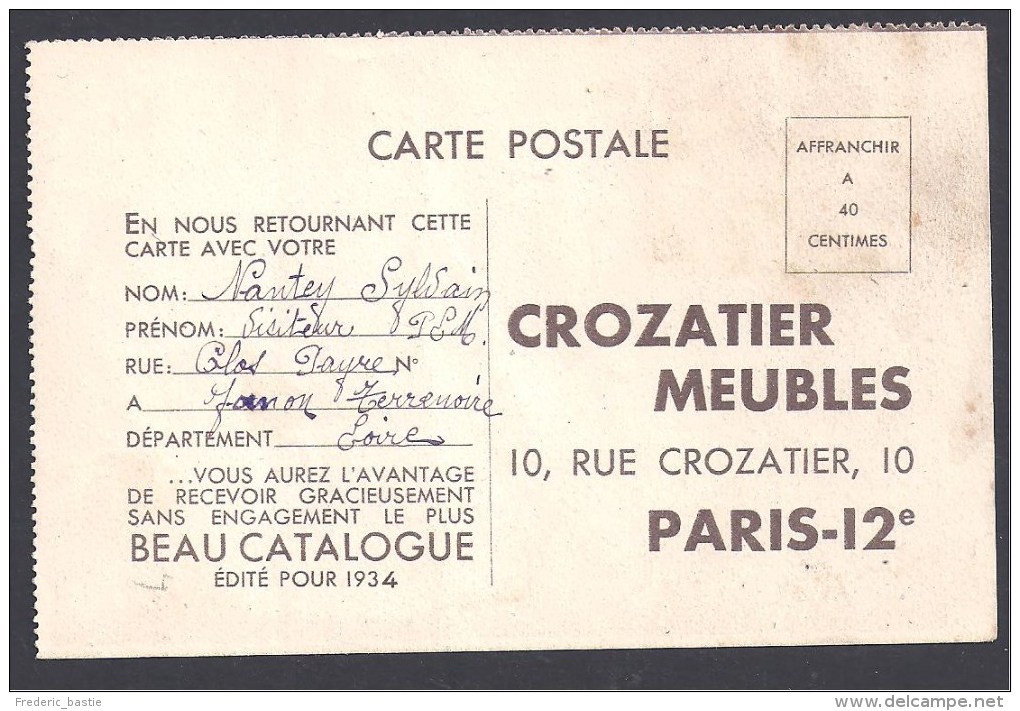 PARIS  12e - Crozatier Meubles - 10 , Rue Crozatier - Arrondissement: 12