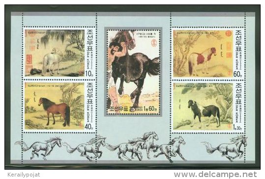 Korea - 2002 Year Of Horse Block (1) MNH__(THB-2499) - Korea (Nord-)